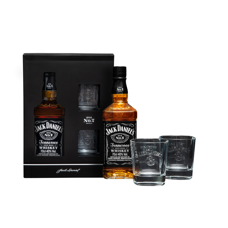 JACK DANIEL'S TENNESSEE WHISKEY IN TWO GLASS PACKAGE